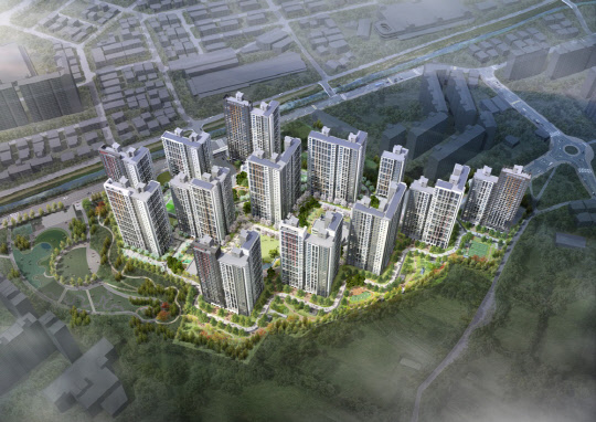 현대건설이 분양하는 힐스테이트 용인 둔전역 조감도. <현대건설 제공>